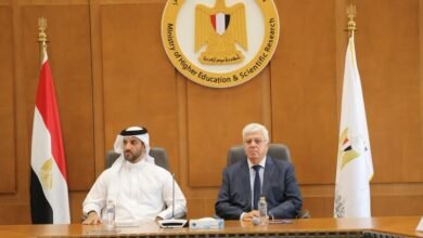 نائب حاكم الشارقة ورئيس جامعة الشارقة يبحثان مع وزير التعليم العالي المصري سبل التعاون