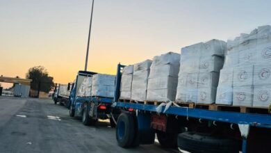 الهلال الأحمر المصري يدفع نحو 2300 طن مساعدات غذائية وطبية في قافلة «زاد العزة» الـ 19 إلى غزة